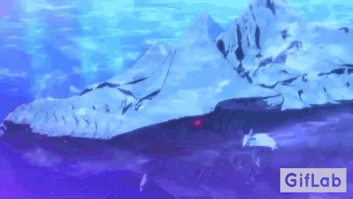 a computer generated image of an iceberg with the giflab logo in the lower right corner