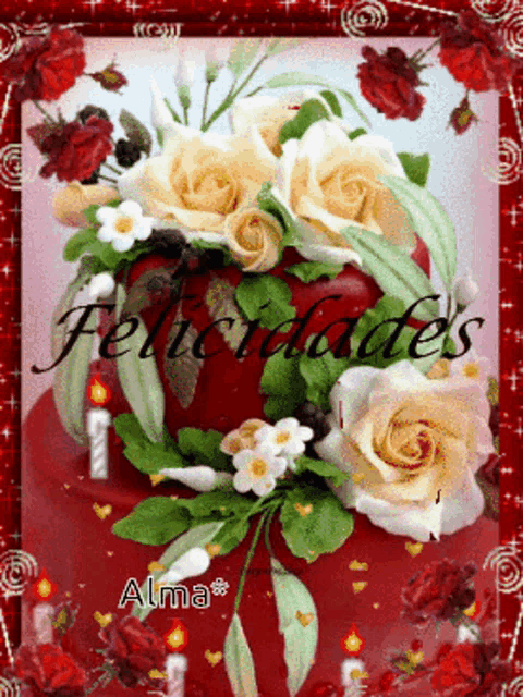 a greeting card with flowers and the word felicidades on it