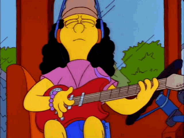 The Simpsons Otto GIF - The Simpsons Otto Rocking Out GIFs