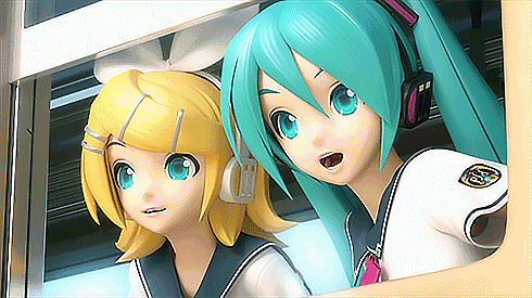 two anime girls are looking out of a window and one has a badge on her shirt that says ' sd ' on it
