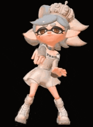 a cartoon character is wearing a white dress and a hat .
