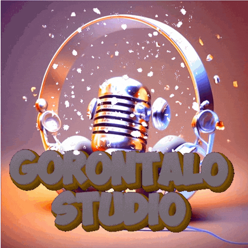 a logo for gorontalo studio with a microphone in the middle
