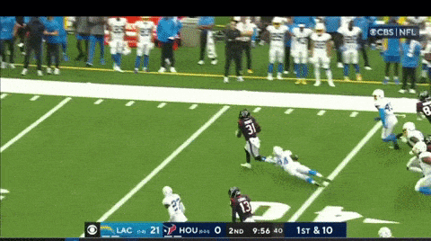 a football game is being played on cbs network