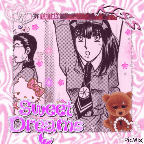 a picture of a man and a woman with the words sweet dreams on the bottom