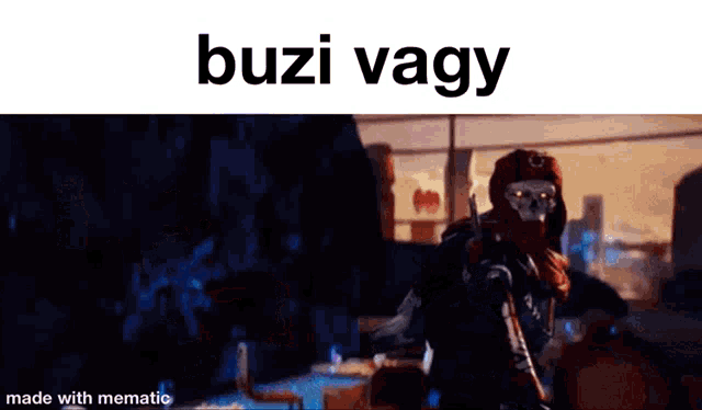 a screenshot of a video game with the words buzi vagy on it