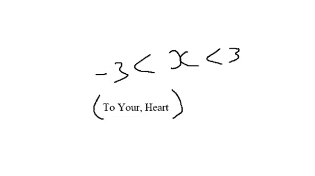 a mathematical equation with the words to your heart below it