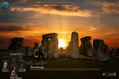 a screenshot of a video game with the name stonehenge at the bottom