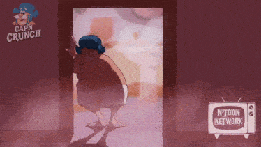 an advertisement for capn crunch shows a cartoon character