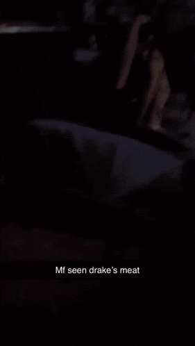 a snapchat of a boy sitting in a chair with the caption " mf seen drake 's meat "