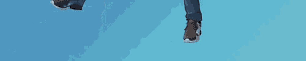 a blue background with a person 's feet and the word ninja on it