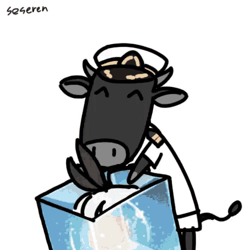 a cartoon drawing of a person sitting on a cube with the name soseren written below it