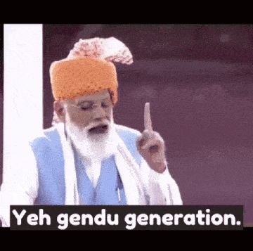 a man with a beard wearing a turban and glasses is giving a speech .