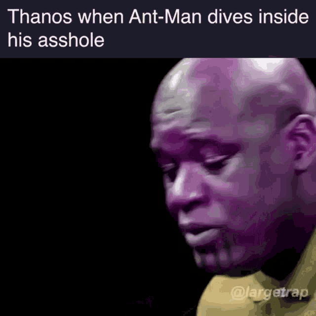 thanos when ant-man dives inside his asshole is a meme