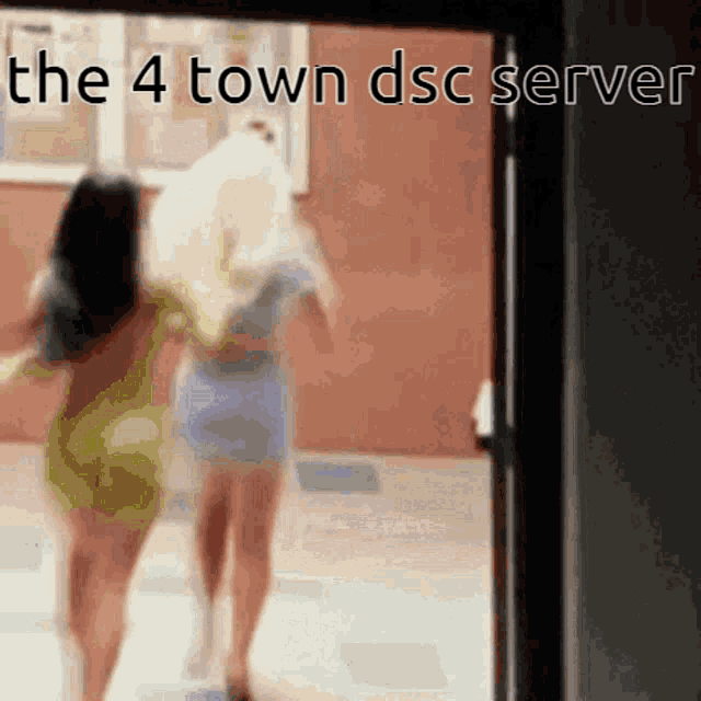 a blurred image of two women with the words " the 4 town dsc server " below them