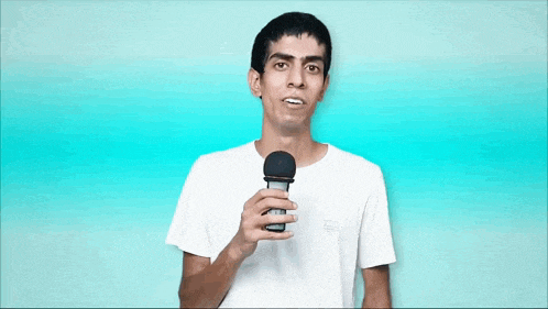 a man is holding a microphone and the word content is on the bottom