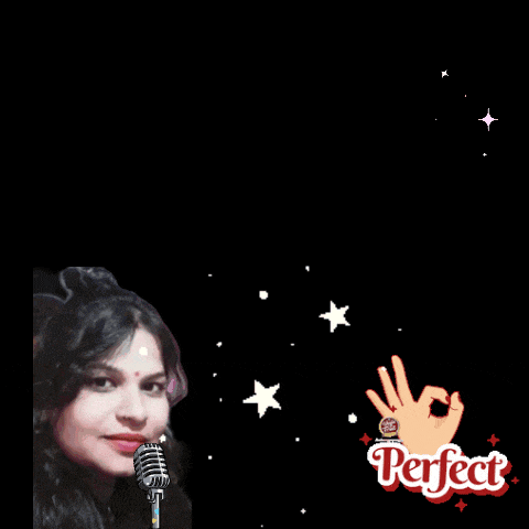 a woman singing into a microphone with the words " amazing voice " behind her