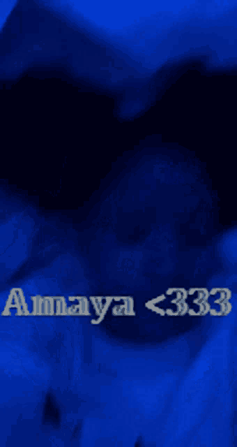 a blue background with the name ammaya <333