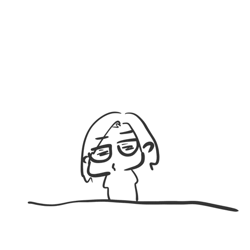 a black and white drawing of a person 's head with glasses