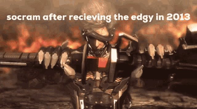 a picture of a robot with the words socram after recieving the edgy in 2019