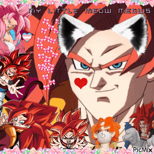 a collage of cartoon characters with the words my little meow meows on top