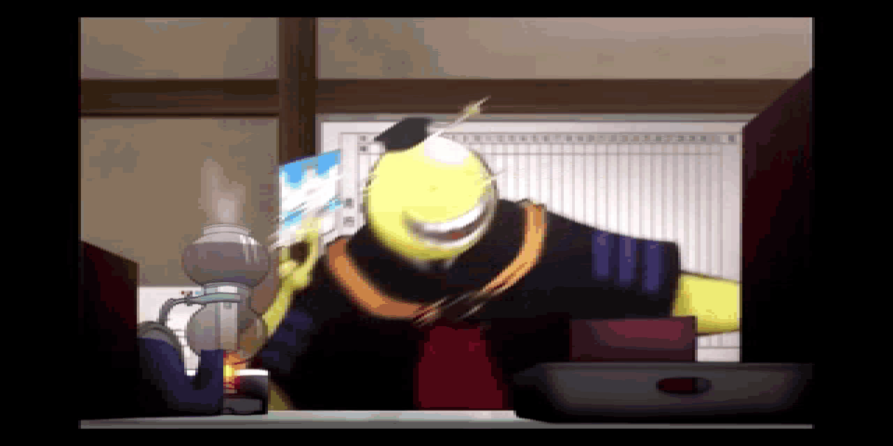 a cartoon character is standing in front of a bulletin board with numbers on it