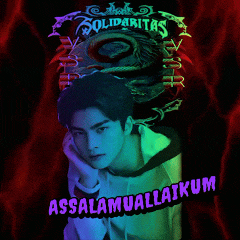 a poster with a boy and the words assalamualaikum on it