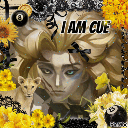 a picture of a man with the words " i am cue " on the bottom