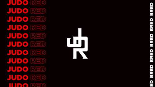 a black background with red letters that say judo red on it