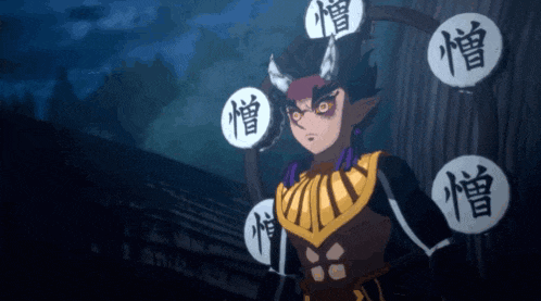 a demon slayer character is standing in front of a building holding a lantern .