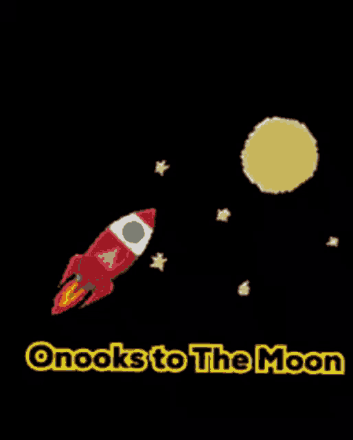 a picture of a rocket with the words onlooks to the moon