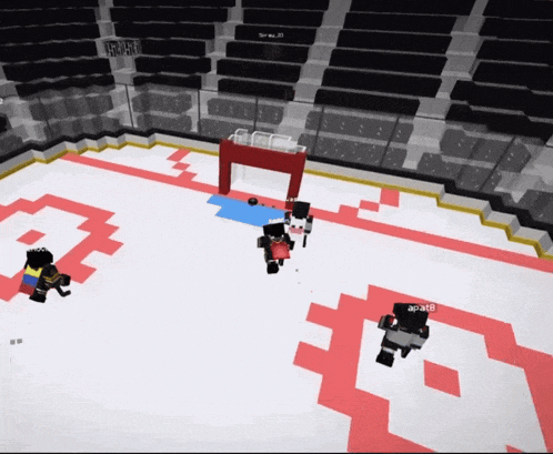 a hockey game is being played in a stadium with a scoreboard that says server 23
