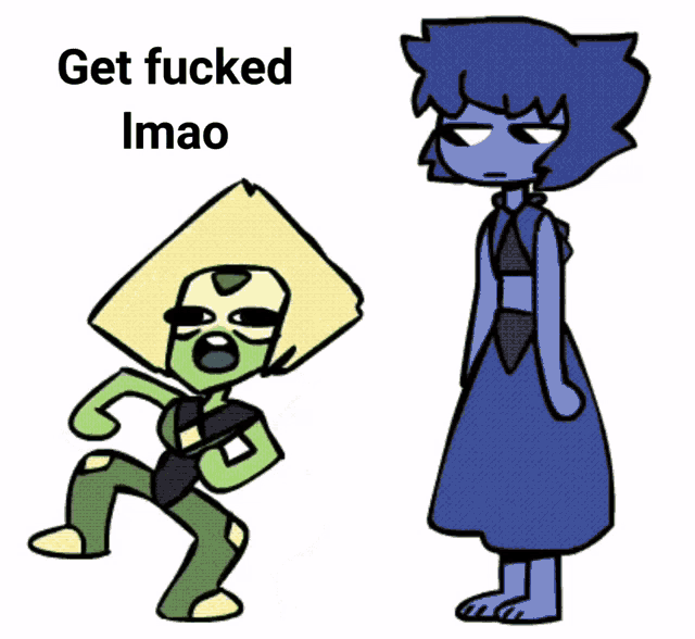 a cartoon of peridot and lapis standing next to each other