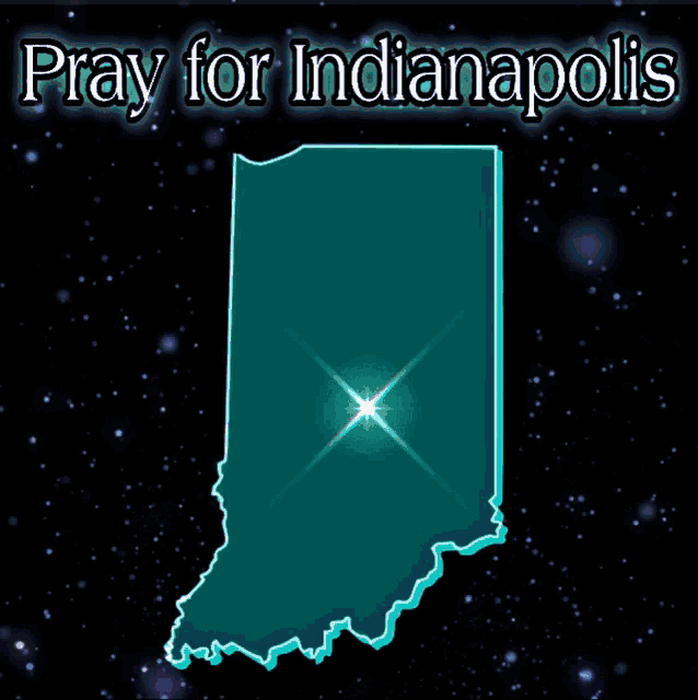 a poster that says pray for indianapolis with a map