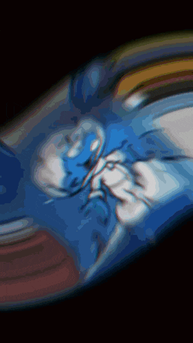 a blurry image of a person 's face with the word sonic on it