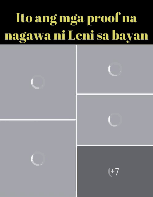 a poster that says ito ang mga proof na nagawa ni leni sa bayar