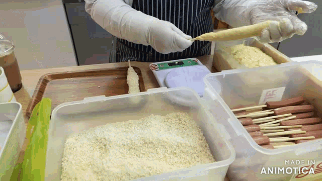 a video of a person making food with the words made in animatica at the bottom