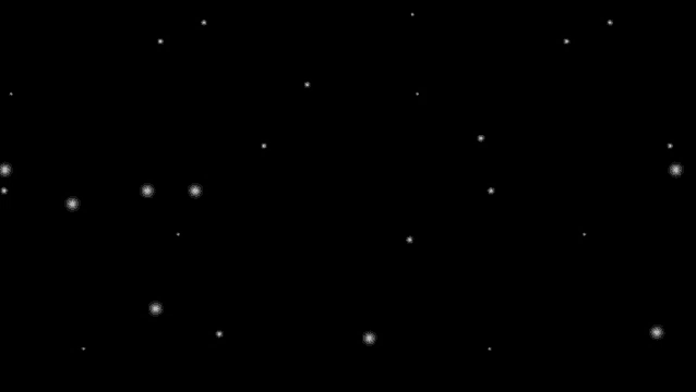 a bunch of white stars are falling in the night sky .