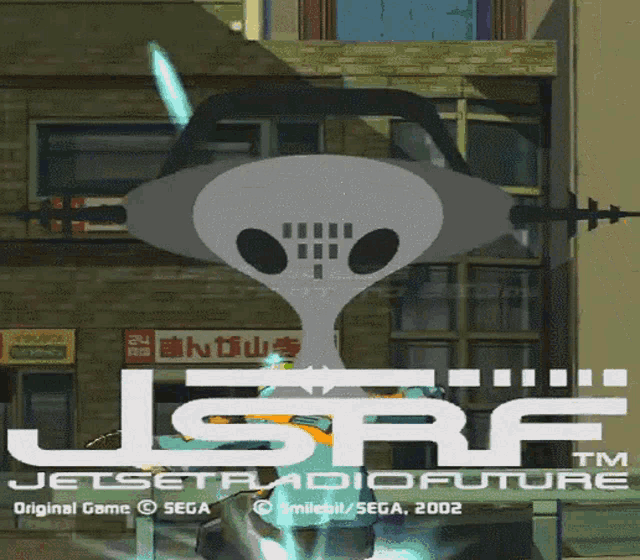 a video game called jetset radio future with a skull on the screen