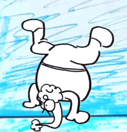 a drawing of a man doing a handstand