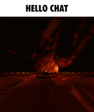 a picture of a video game with the words hello chat at the top