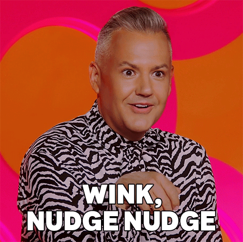 Wink Nudge Nudge Ross Mathews GIF - Wink Nudge Nudge Ross Mathews Rupauls Drag Race GIFs