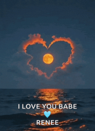a picture of a full moon with a heart shaped cloud