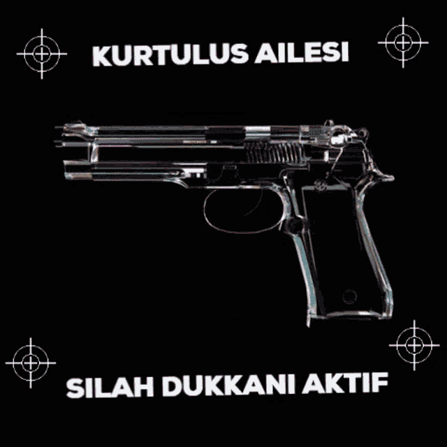 a picture of a gun with the words silah dukani aktif on the bottom