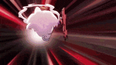 a cartoon character is flying through a red light