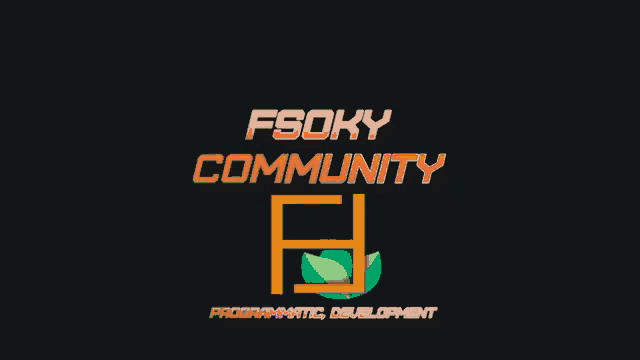 a black background with the words fsoky community in orange