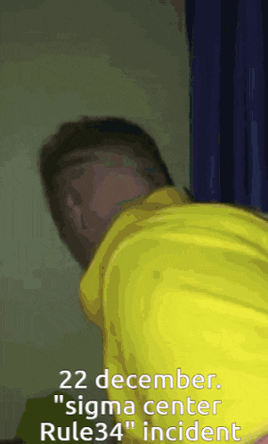 a picture of a man in a yellow shirt with the date of december 22