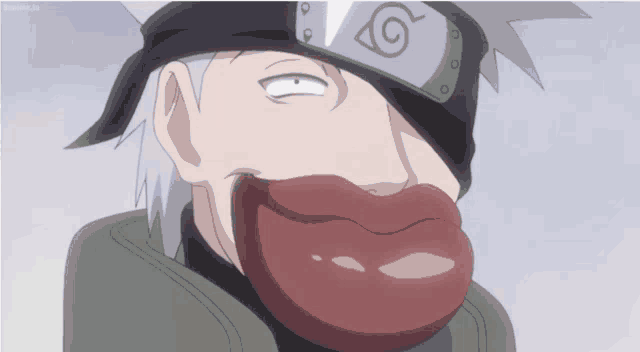 a close up of a cartoon character 's face with a huge mouth