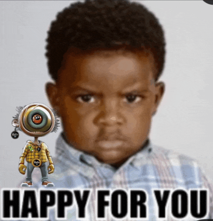 a picture of a boy and a robot with the words happy for you