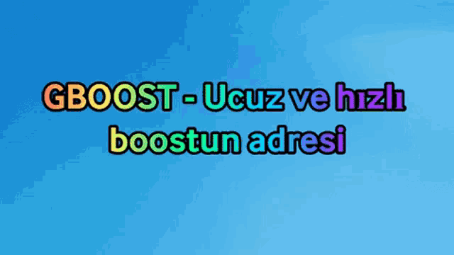 a blue background with gboost - ucuz ve hizli boostun adresi on it