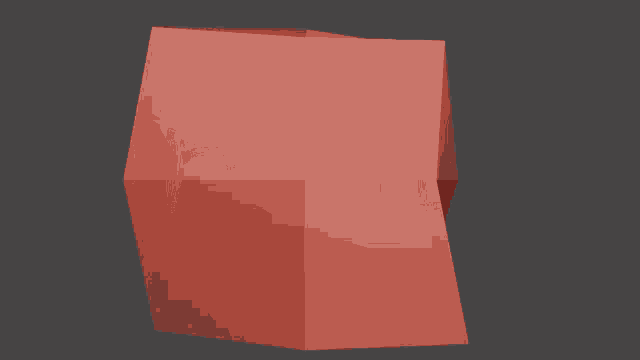 a 3d model of a red cube with a grey background